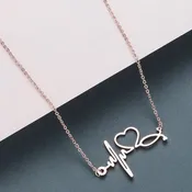 Beautiful Nurse Necklace infused with Hearts, a Pulse & a Stethoscope!