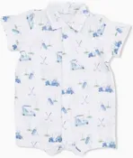 Angel Dear Baby Boy Polo Shortie in Golf Print