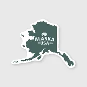 Alaska Simple State Sticker