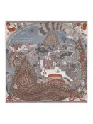 135x135 Large Silk Scarf-Medici Cheetah-Musk/Maraschino