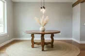 Custom Yugo Rope Edge Mesquite Wood Round Dining Table