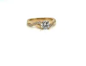 1ct Round Diamond Twist Ring in 14k Gold