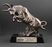 Charging Bronze Bull Sculpture Award Trophy MC12