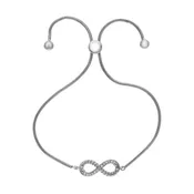 0.10 Lab-Created Diamond Infinity Bolo Bracelet in Sterling Silver