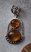 Amber Two Stone Bell Pendant