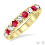 11 Alternate Gemstone & Diamond Wedding Band 46503PPFGRBYG