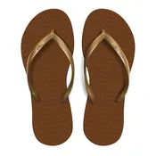 Women's Sustainable Flip Flop Cocoa with Copper Straps