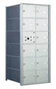 1400 Series Front-Loading Horizontal Mailboxes in Anodized Aluminum Finish – 11 Tenant Doors