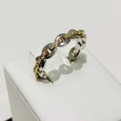 14K “Embrace” Two Tone Diamond Link Eternity Band