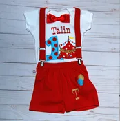 1st Birthday Boy Outfit, Customized Onesie, Carnival Birthday Party