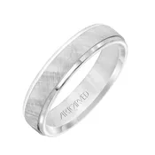 11-WV3900-G - ARTCARVED - Comfort Fit, engraved wedding band with textured design, and rolled edges