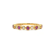 Bezel Ruby & Diamond Ring