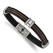 Leather & Stainless Steel Bracelet