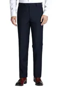 (30W, 34W, 44W) Navy Pre-Hemmed Regular Fit Gray Dress Pants