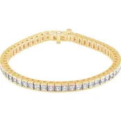 Diamond Accented Line Bracelet | 14K White Gold