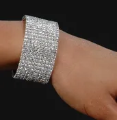 10-row crystal rhinestone stretch bracelet jewelry for bodybuilding competition bikini competition and figure competition
