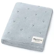 100% Organic Cotton Pointelle Swaddle Receiving Baby Blanket: Powder Blue
