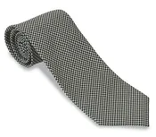 Black/ White Houndstooth Necktie - F1298