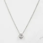 The 0.25ct Diamond Bezel Necklace in White Gold