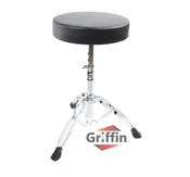 Drum Throne Stand by Griffin | Padded Drummer’s Seat | Comfortable Drum Set Percussion Stool for Adults | Professional Double Braced Hardware Chair for Practice with Adjustable Height from 18" to 23"
