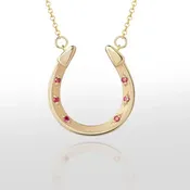 LIMITED-EDITION 14k Kentucky Derby® Gold and Ruby Horseshoe Necklace