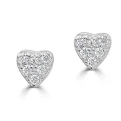 14K DIAMOND MINI HEART STUD EARRINGS