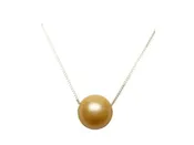 0.7mm 925 Silver Box Chain 18” w/ 12mm Golden Yellow MOP Shell