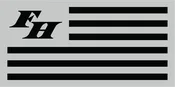 Faster Horses Black and Gray Flag Sticker