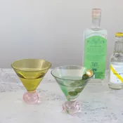 12 oz. Two-Tone Martini Glass with Ball Stem