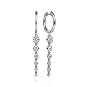 14K White Gold Gabriel & Co. White Gold Drop Huggie Earrings
