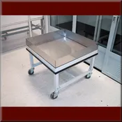 Cart Model <span style="color: #9900ff"><strong>MC-109P-SSTOP-CONT</strong></span> <br> – Cart with Stainless Steel Containment Curb Top