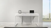 56" Contemporary Writing Desk in a textured matte white finish, FT56CWW