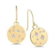 10K FLAT & ROUND TAILORED TAGS SCATTERED FLUSH-SET DIAMOND & STAR EARRINGS - 010-00296 — BBS Jewelers
