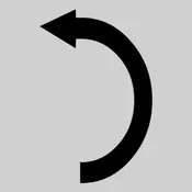 A16 Die Cut Curved Counter Clockwise Arrow