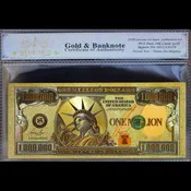 2022 Gold $1,000,000 One Million Dollars Fantasy Banknote Type 3 White COA