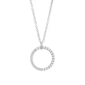 14K White Gold and Diamond Circle Pendant — Croft & Stern Jewelry Designs