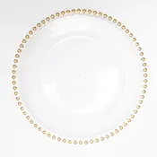 Acrylic Beaded Charger Plate - Gold — Karley's Rentals