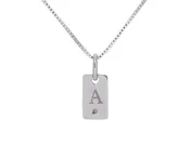 .01ct. Laser Initial "A" Pendant in Sterling Silver