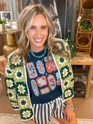 CAPRI CARDI, OLIVE MULTI