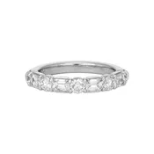 Alternating Round and Baguette Diamond Band Ring, 1.5 Carats