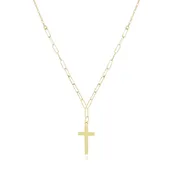 14k Cross Charm Necklace