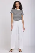 5 Pocket Wide Leg Trouser Pants - Optic White