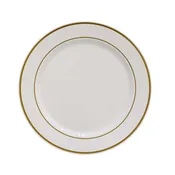 10.25 in. Cream/Gold Line Design Plates | 10 Count