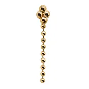 Aimé quad bead threadless end with long chain in yellow gold