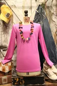 All Layered Up Bright Mauve Long Sleeve Casual Tee