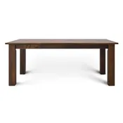 Flora Solid Pine Wood Dining Table Square Legs Rustic Cinnamon