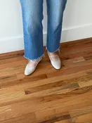Cream leather mary jane flats