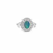 Australian Opal & Diamond Ring