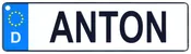 Anton - European License Plate (Germany)