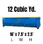 12 Cubic Yard Roll Off Bin Rental